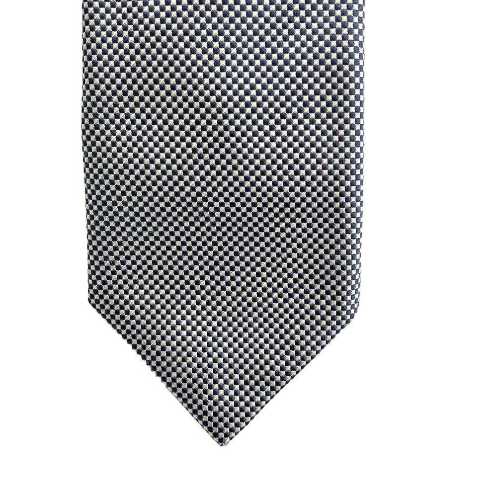 BOSS Hugo Boss Mens Made in Italy Silk Mini Check Neck Tie Silk 3.25 x 59 EUC